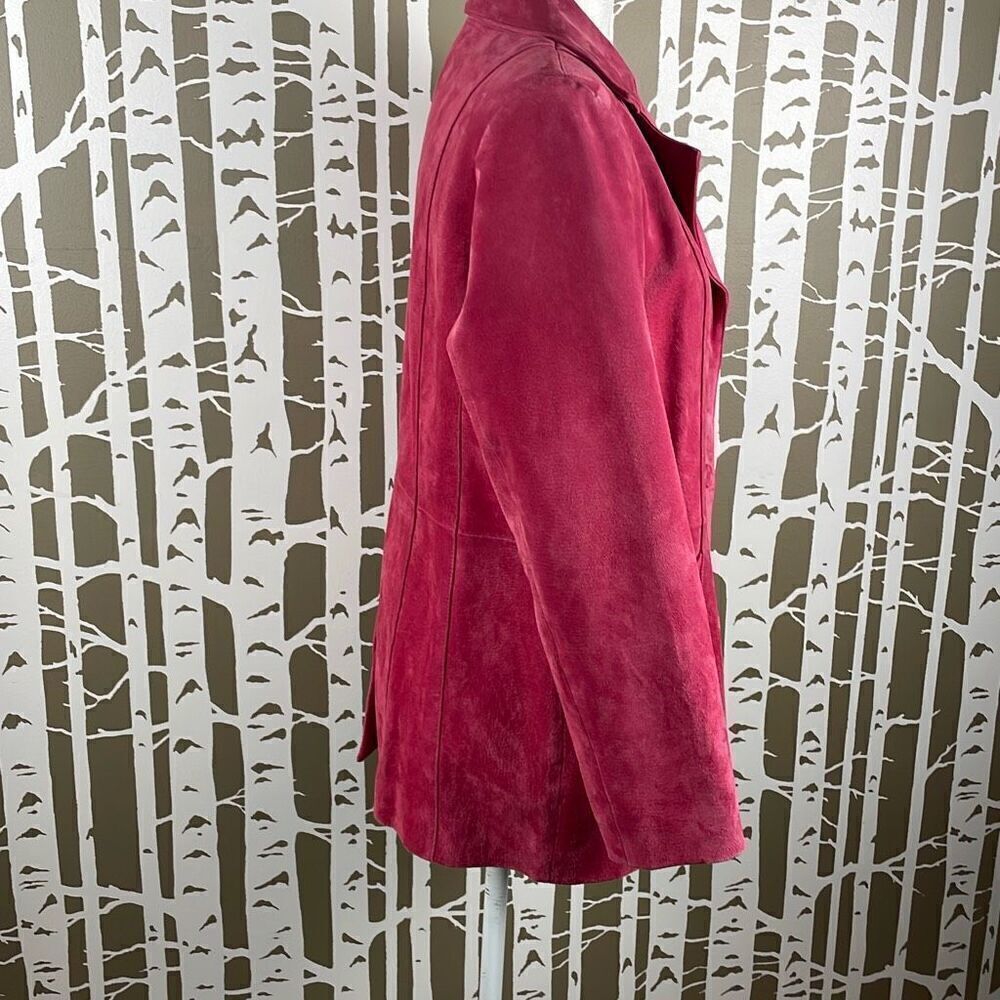 Dialogue Raspberry Pink Suede Blazer S - Picture 2 of 15
